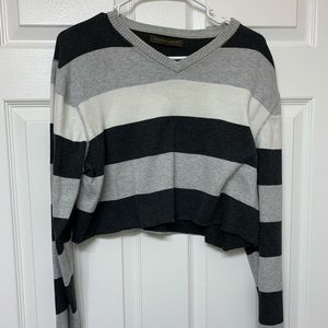 Striped cropped sweater